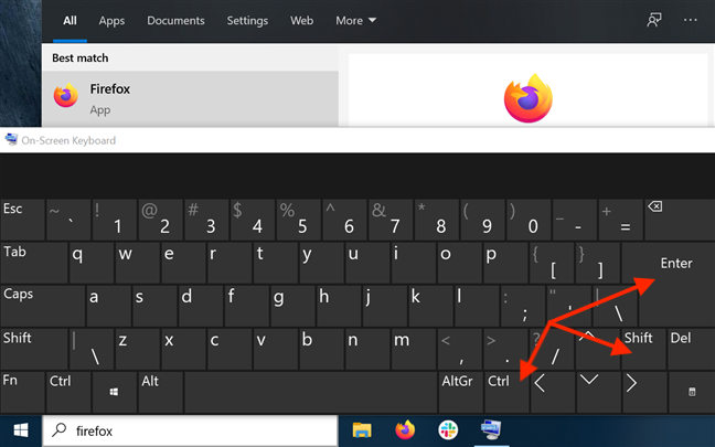 Use Ctrl + Shift + Enter on the highlighted search result