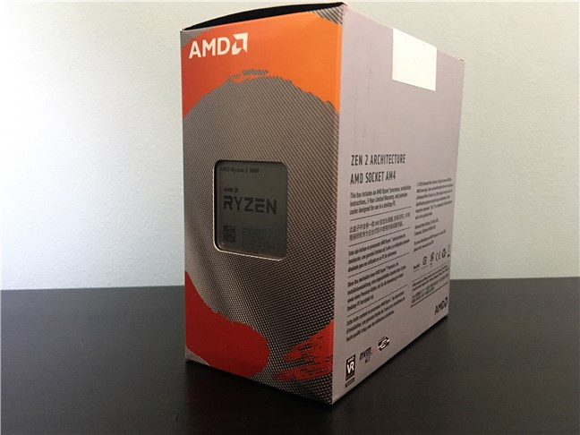 You can see the AMD Ryzen 5 3600 through a cutout in its box