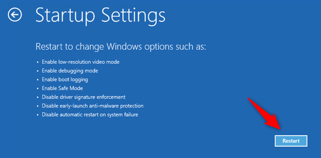 The Windows 8.1 Startup Settings