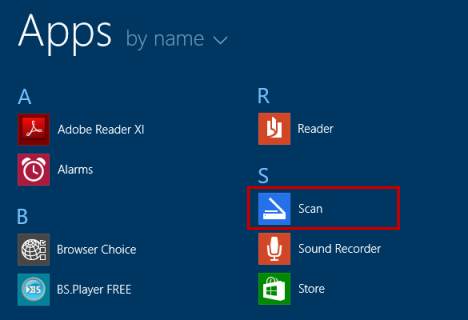 Scan, App, Windows 8.1, documents, pictures, settings