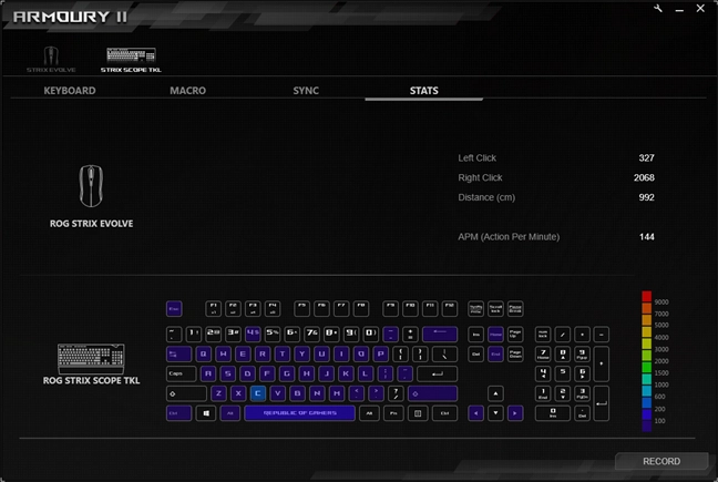 Recording statistics with Armoury II