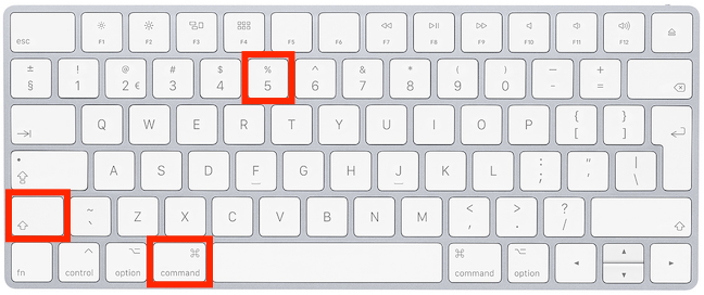 The keyboard shortcut for the Screenshot app