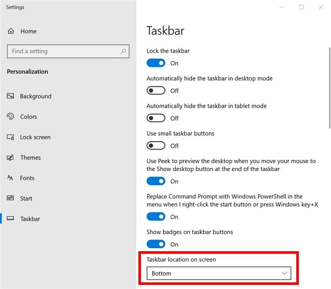The Search bar is displayed only on the bottom taskbar