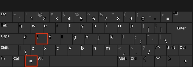 Press Windows and S simultaneously on your keyboard to open Search