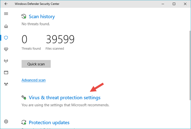 Windows Defender Security Center