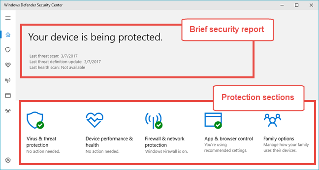 Windows Defender Security Center