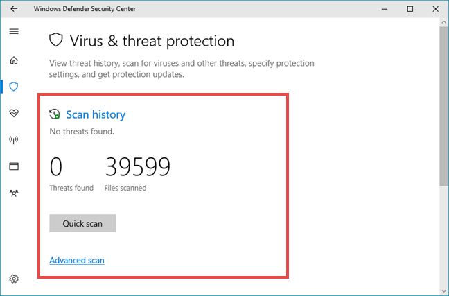 Windows Defender Security Center