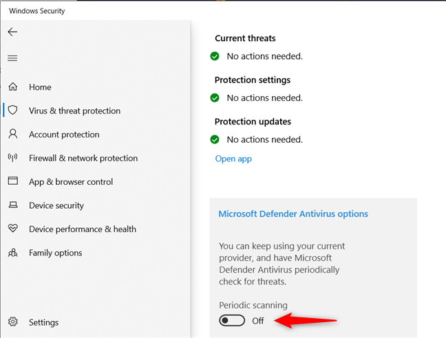 Enabling Periodic scanning with Microsoft Defender Antivirus in Windows 10