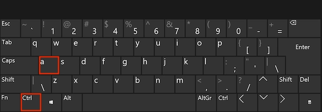 Simultaneously press Ctrl and A on your keyboard