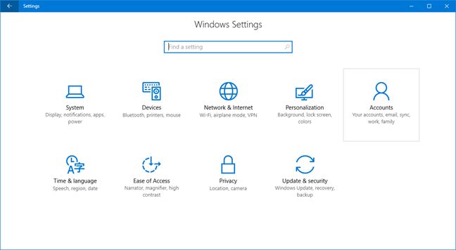 Windows 10, Settings, app, features