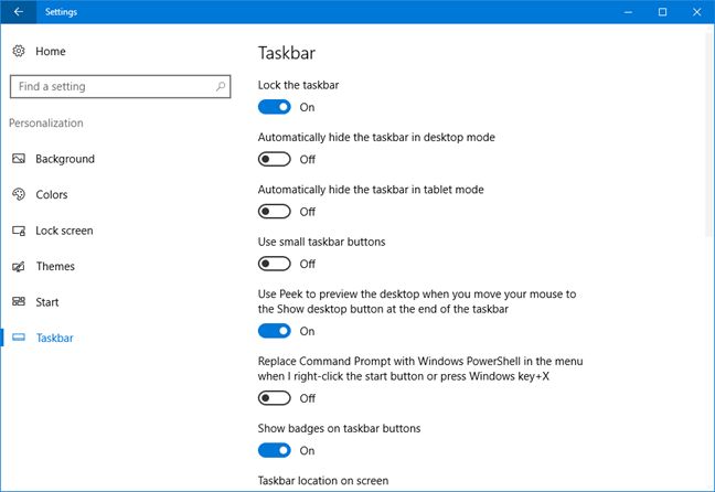 Windows 10, Settings, app, features