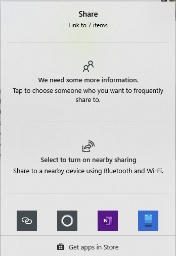 Sharing OneDrive items using other means available in File Explorer