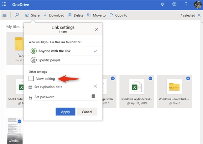 Disabling the Allow editing option