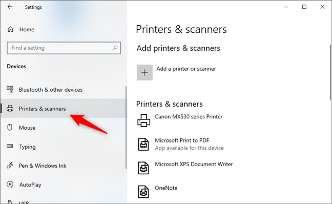 impressoras e scanners windows 10