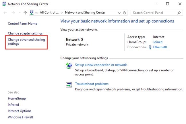 Windows, sharing, settings, network