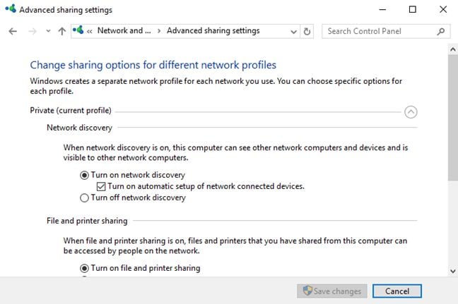 Windows, sharing, settings, network