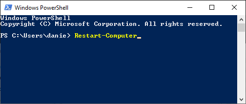 Restart Windows 10 using Restart-Computer cmdlet in PowerShell