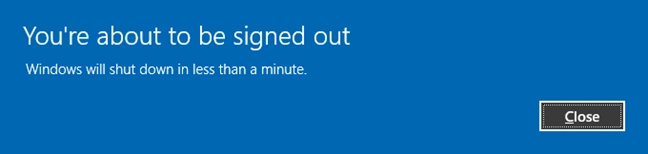 Shut down warning for shutdown command