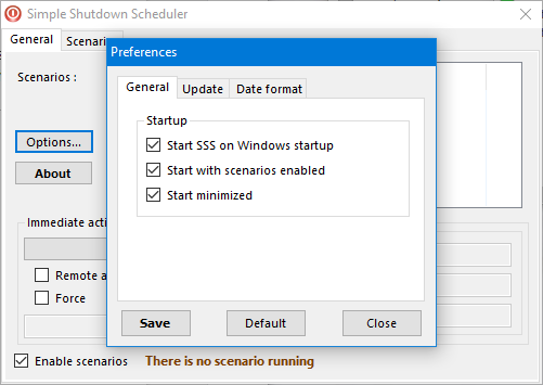 Set Preferences for Simple Shutdown Scheduler