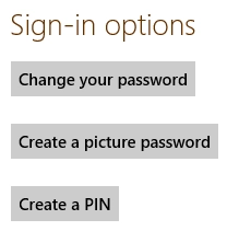 Windows 8 , Windows 8.1, Sign-in options, log in, password, PIN, picture