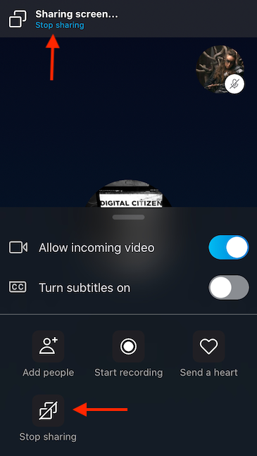Stop sharing from Skype