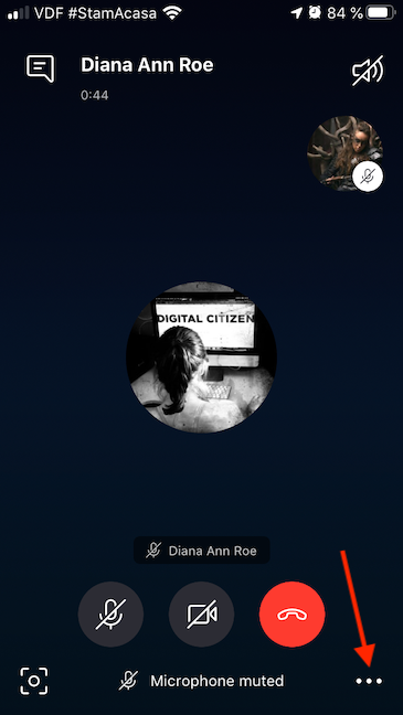 The More Options button from the Skype app for iOS