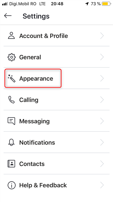 Go to Skype's Appearance settings
