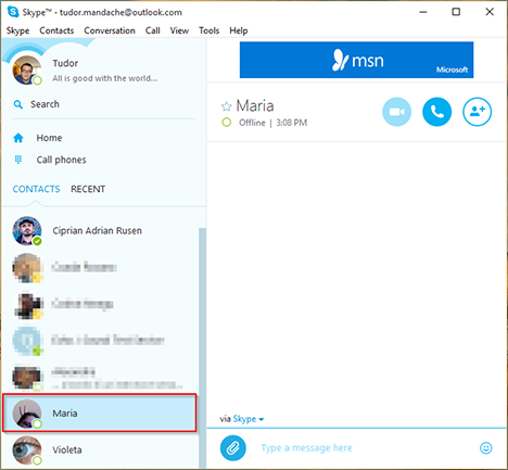 Search in skype chat
