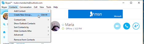 Windows, Skype, app, chat, text, group, conversations