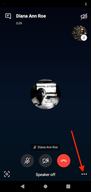 Press for more options in Skype for Android