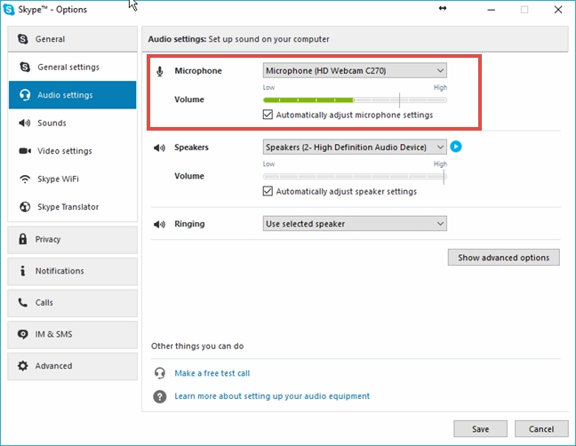 Skype, video, settings, webcam