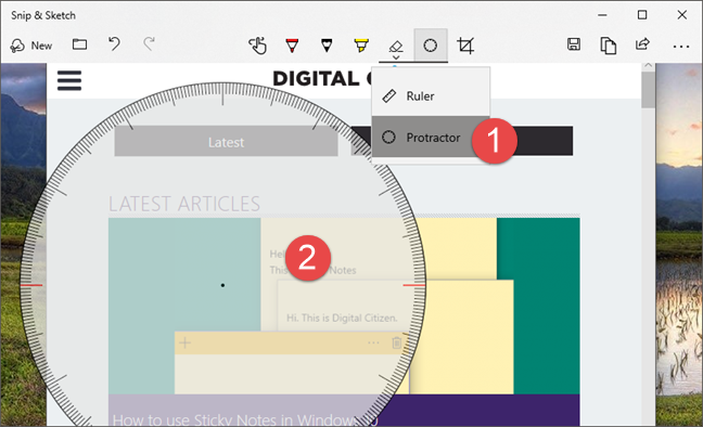 The Protractor from Snip &amp; Sketch