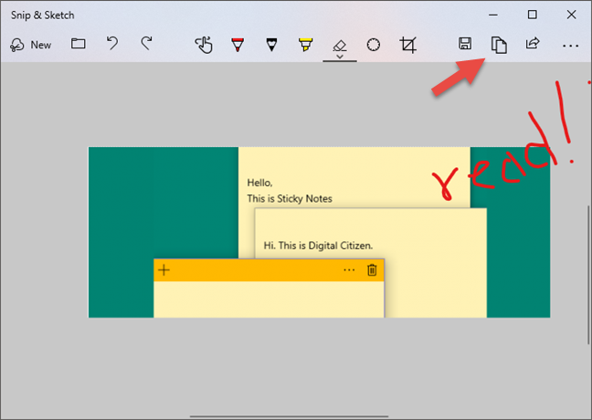 Copy to the clipboard in Snip &amp; Sketch
