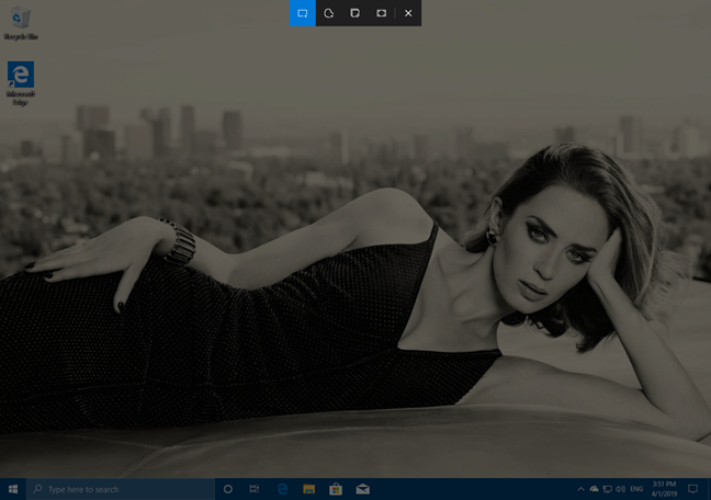 The snipping bar in Windows 10