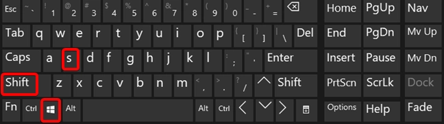 Windows + Shift + S keyboard shortcut for Snip &amp; Sketch