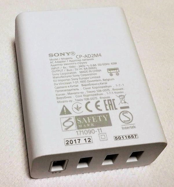 The back of the Sony CP-AD2M4 charger