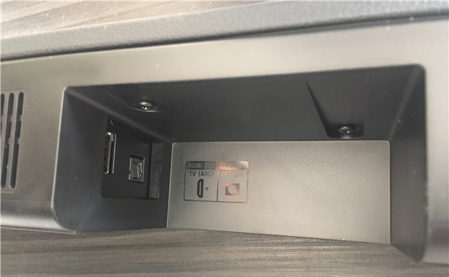 The Sony HT-S350 soundbar wired connection ports