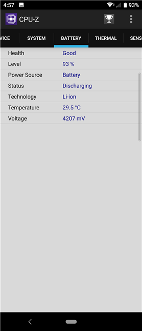 Details about the battery found inside the Sony Xperia 10