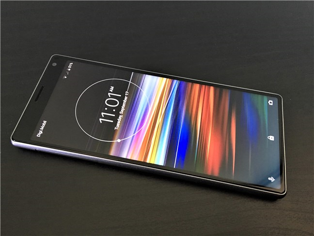 The lock screen of the Sony Xperia 10