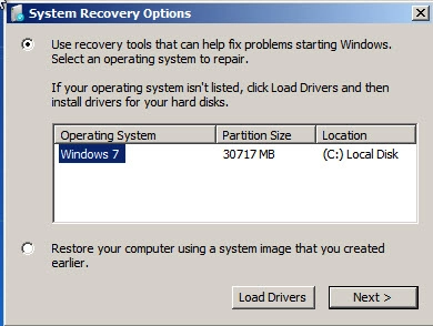 System Recovery Options