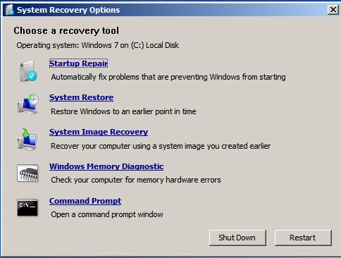 System Recovery Options