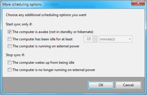 Sync Center Schedule in Windows 7