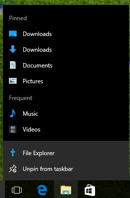 File Explorer, Windows 10, start, folder, location, configure