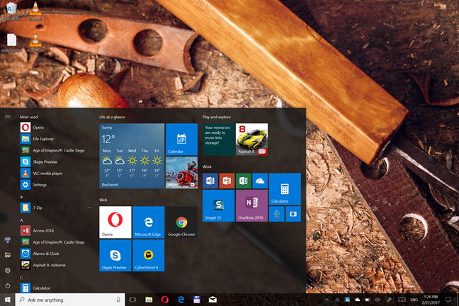 Windows 10, Start Menu, Tablet Mode, Full Screen