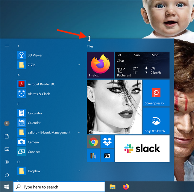 The height of the Start Menu is highly customizable