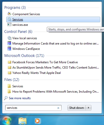 Windows, Services