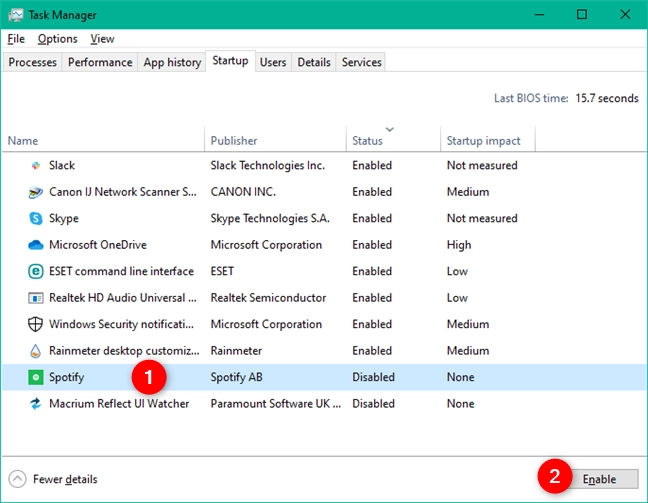 Enabling an app to run at Windows 10 startup