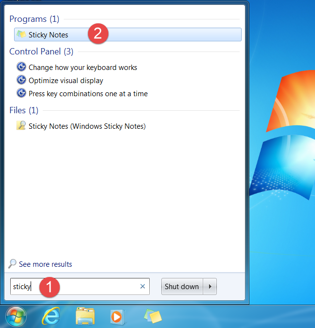 Sticky Notes, Windows 7, Windows 8.1