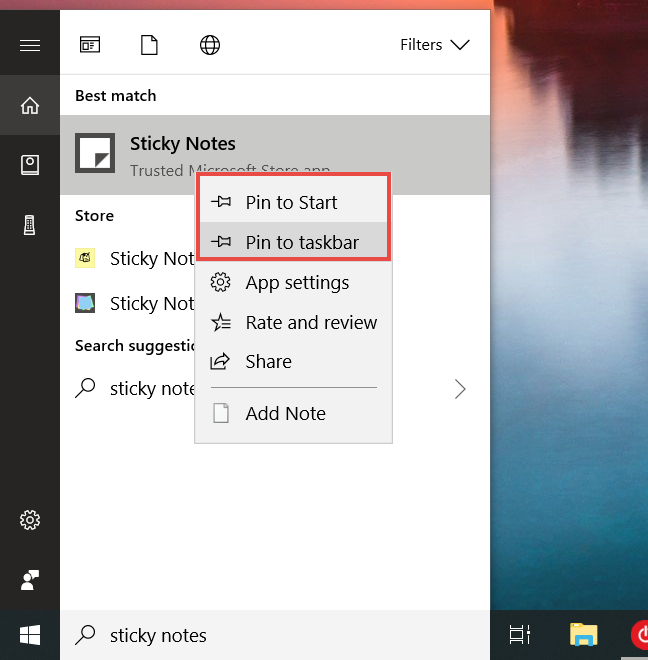 Sticky Notes, Windows