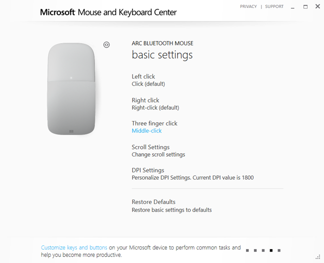 Microsoft Mouse and Keyboard Center